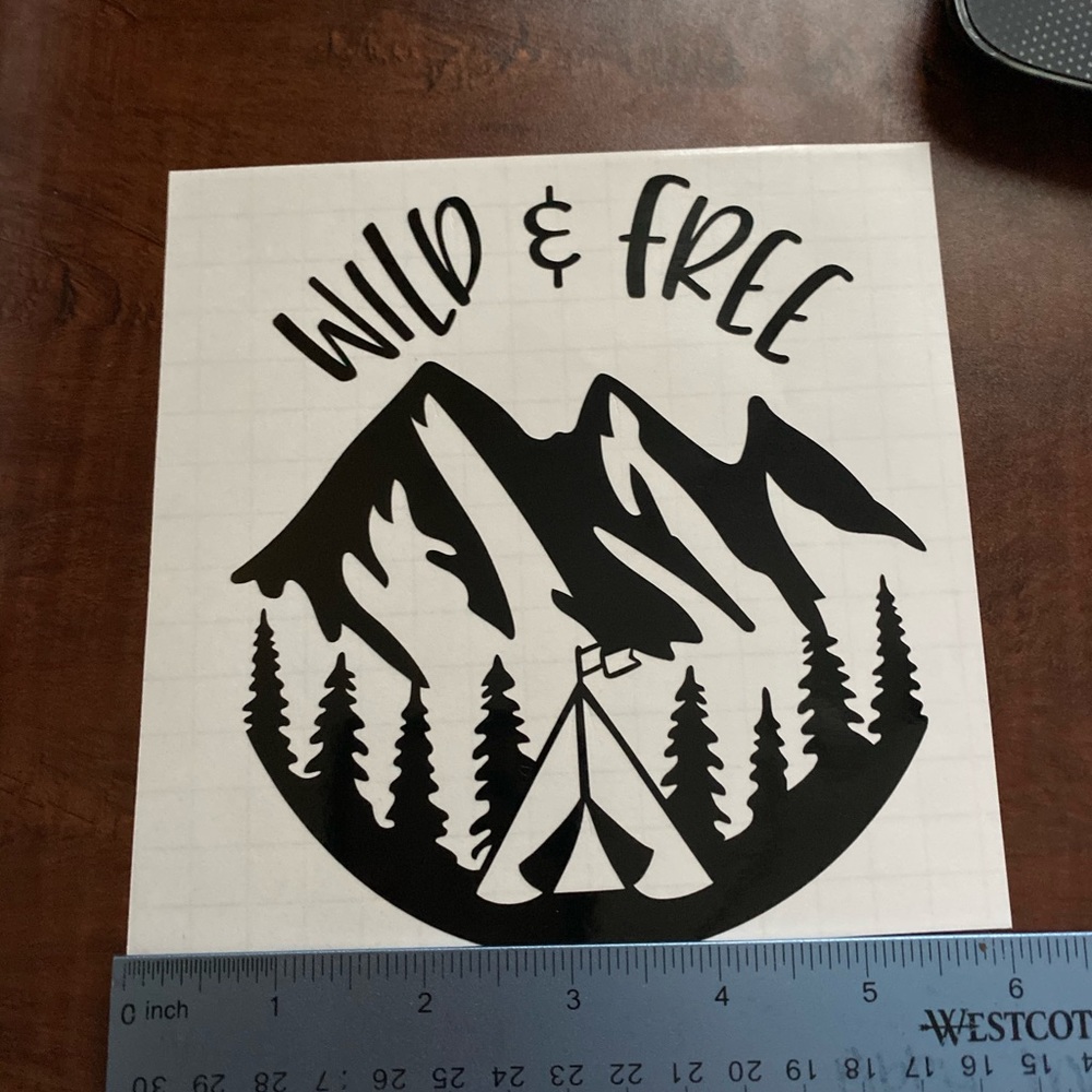 6” vinyl decal Camping